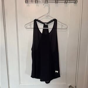 New UA Run Fitted Racerback Tank Women's Black size S